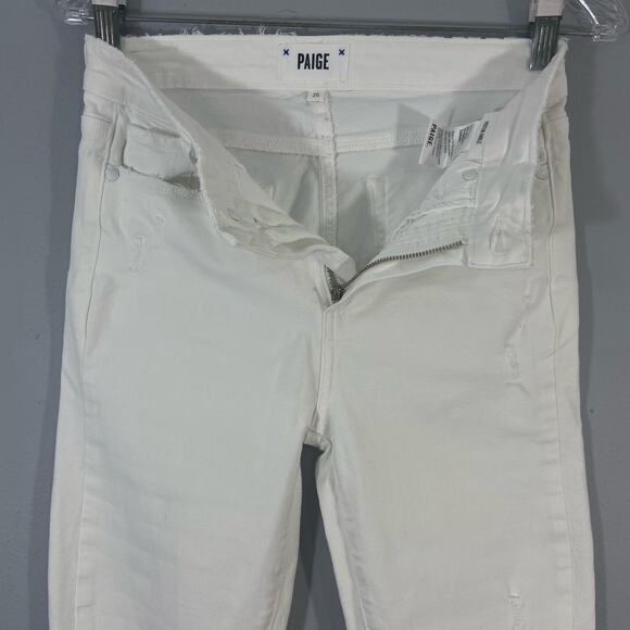 PAIGE Hoxton Ankle Distressed White Jean - Picture 7 of 9